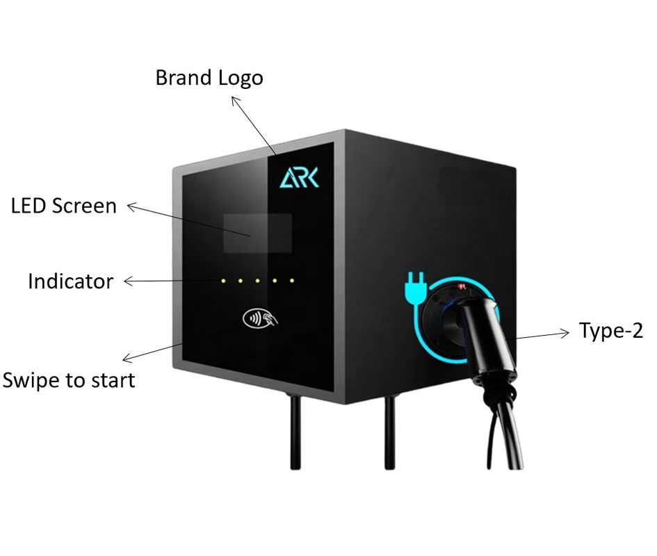 22kw Fast EV Charger European Standard For Electric Vehicle Charging Station